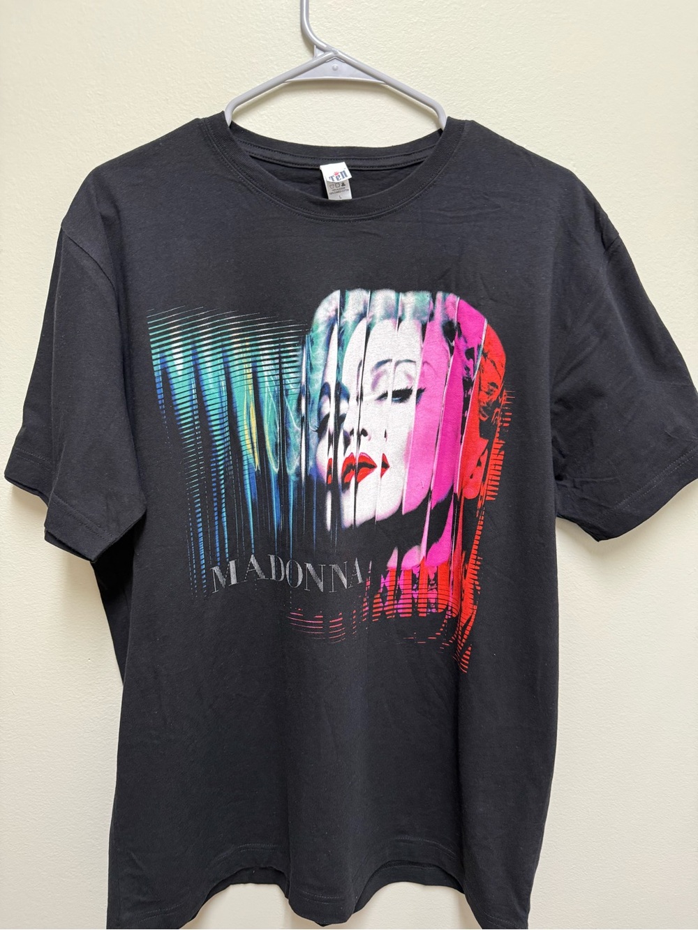 Madonna Graphic Tee - Black with Multicolor Portrait